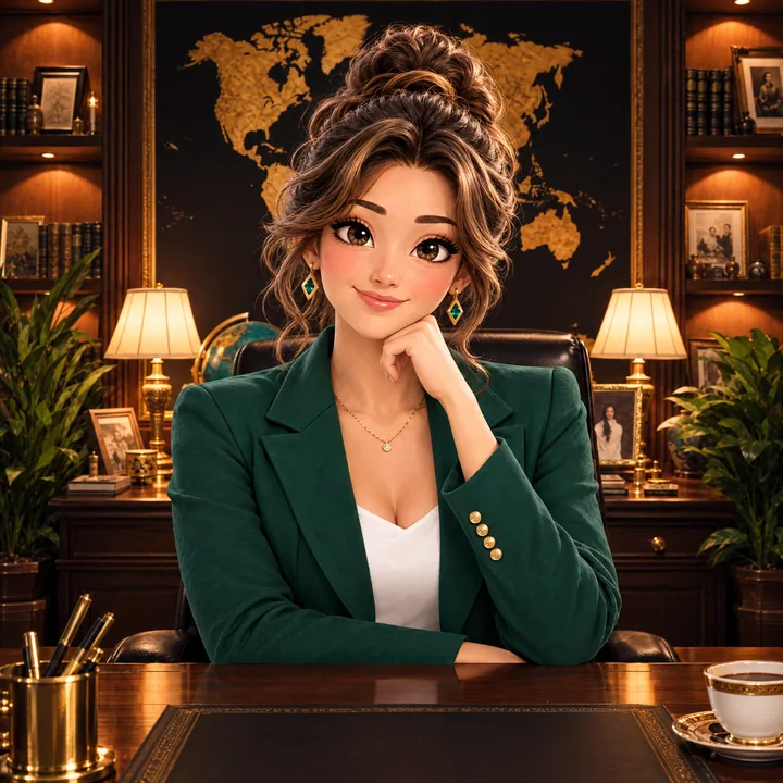 Cixy, the Apixis AI guide, at her desk